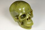 Realistic, Polished Jade (Nephrite) Skull #199577-1